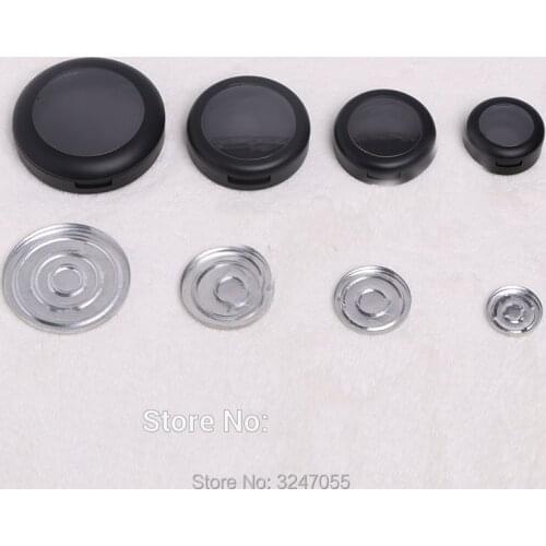 30pcs/lot 36mm Black Empty Plastic Eyeshadow Powder Compact, 44mm Elegant High Class Blusher Container, Professional Makeup Tool
