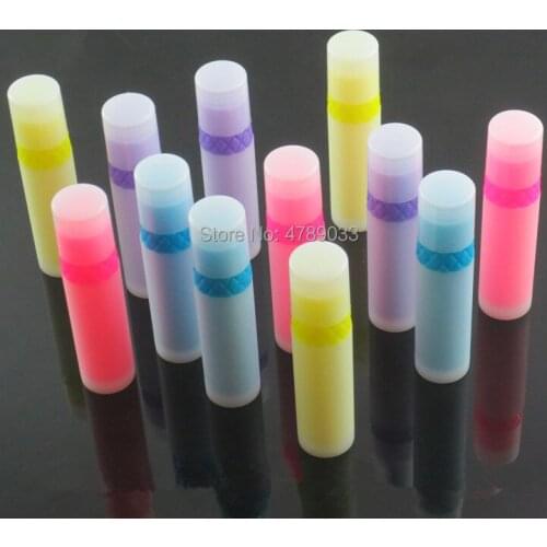 Empty Lipstick Bottle Lip Gloss Tube DIY Lip Balm Tube Container With Cap Pink Purple Yellow Blue Cosmetic Sample Container