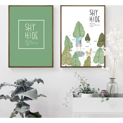 Hand painted plant boys Posters and Prints Canvas Art Painting Wall Art Nursery Decorative Picture Nordic Style Kids Decoration