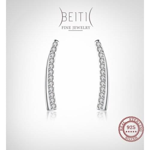 Beitil Top Quality Real 925 Sterling Silver inimalism Line Stud Earrings For Women Simple Fine Jewelry 2021 New Style