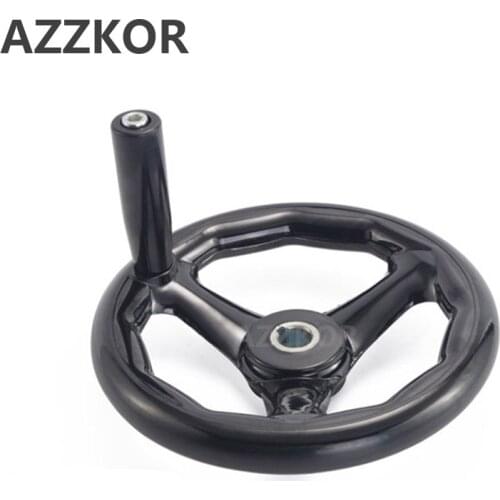 Grinding Machine Hand Wheel Three Bakelite Handle Milling Machine Edge Black Round Wheel Turning Wheel Handle 200*18(keyway 6mm)