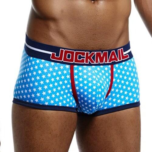 Boxer Men Low Waist Gold Blue Stars Cute Underwear Ropa Interior Hombre Cheap Bokserki Meskie2PCScuecas Masculinas Wholesale