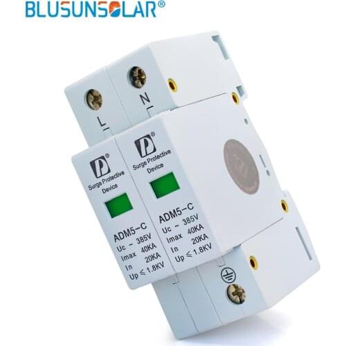 High Quality 2P 20-40kA 110V 220V 380V AC Din Rail SPD Low Voltage Surge Protective Device