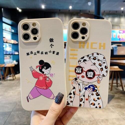 Funny chinese girl phone case for iphone 6s 7 8 plus camera protect iphone xr cover for iphone xs max x 11pro max 12 mini se2020