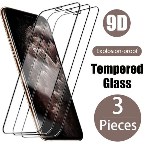 3PC Premium Full cover Tempered Glass For iphone 12 Pro Max 12 Mini 11 Pro Protective Glass On iPhone 12 Pro XR XS 8 Plus 7 Plus