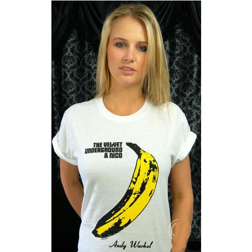 Women Tshirt THE VELVET UNDERGROUND Print Casual Cotton Funny Shirt White Top Tee Hipster Plus Size Camiseta HH305-321