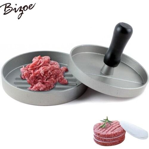 1 Set Round Shape Hamburger Press Aluminum Alloy 11 cm Hamburger Meat Beef Grill Burger Press Patty Maker Mold