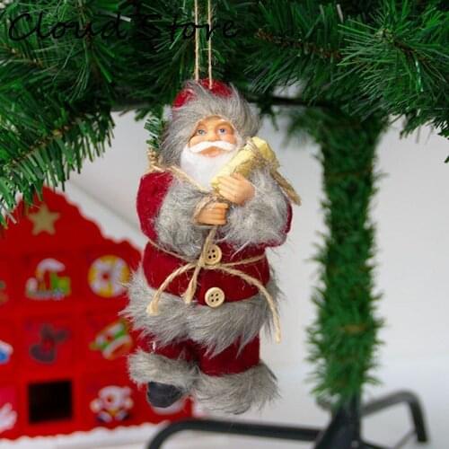 1PCS Cute Santa Claus Plush Doll Ornaments Christmas Tree Hanging Pendants Home Wedding Xmas Party Decor Forest Decoration
