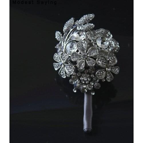 2PCS Luxury Best Man Shiny Crystal Corsage for Groom Groomsman Wedding Suit Boutonnieres 2017 Accessories Pin Brooch Decorations