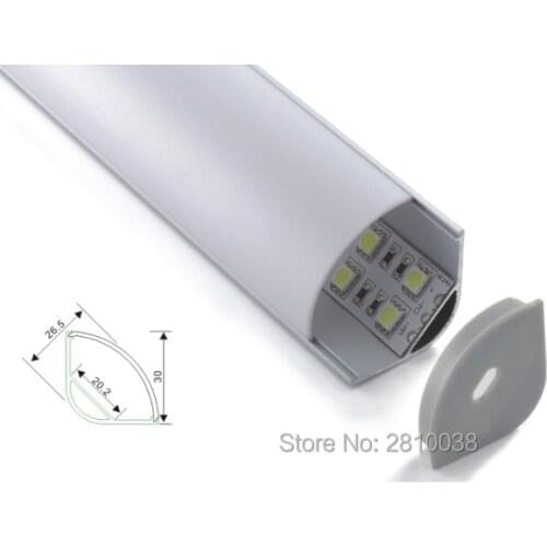 30 X 2M Sets/Lot V-shape led profile aluminum and 30mm angle type aluminium led channel housings for led cabinet light