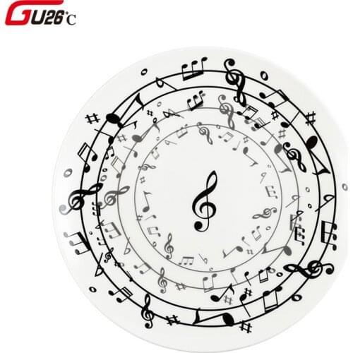 8 Inch Music Note Plate Novlety Dinner Set Dish Porcelain Dessert Plate&Bowl Wholesale Dinnerware Cake Snack Plate New Design