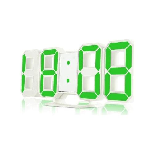 3D LED Digital Clock Glowing Night Mode Brightness Adjustable Electronic Table Clock 24/12 Hour Display Alarm Clock Wall Hanging