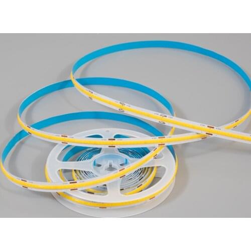 High Density 12V 24VDC COB Strip Light Dimmable 252/308Led/m Diode Invisiable Flexible RA90 8MM 10MM Soft Linear Tape