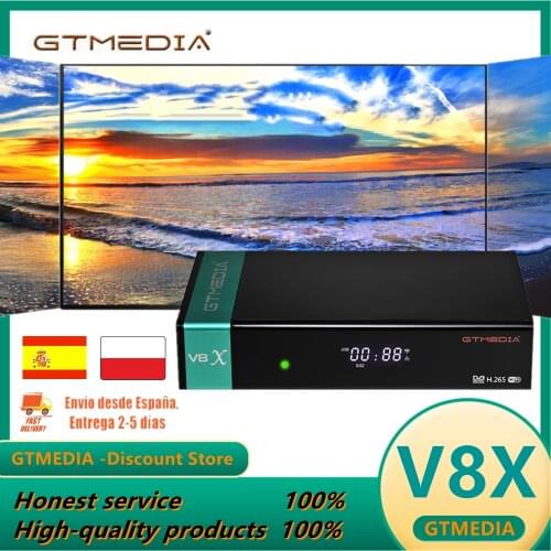 H.265 DVB-S2 gtmedia v8x receptor de satélite construir em wi fi ca slot para cartão scart definir caixa superior atualização de
