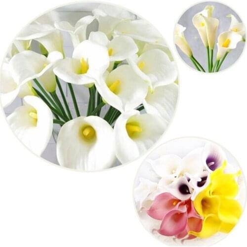 2Pcs Pack Calla Lily Bridal Wedding Bouquet head Latex Real Touch Artificial Flower Home Decor