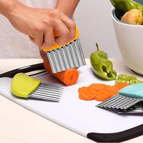 Kitchen Tools Stainless Steel Vegetable Corrugated Cutter Slicer Potato Chips Corrugated Kitchen Knife wrinkled potato peeler