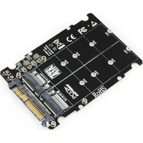 M.2 SSD to U.2 Adapter 2in1 M.2 NVMe and SATA-Bus SSD to PCI-e U.2 SFF-8639 090F