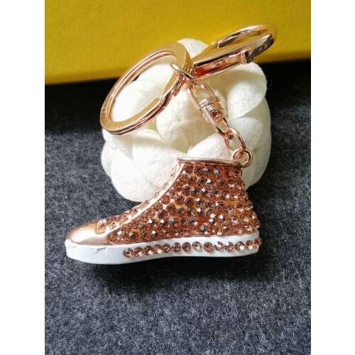 Min.15$ mix order Rhinestone shoes Keychain key ring zinc alloy diy decoration 52mm*28mm