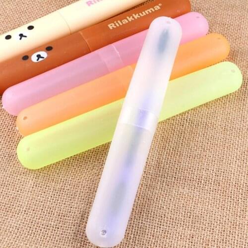 Trendy Frosted Travel Hiking Camping Toothbrush Protect Holder Case Box Tube Cover Various Color Optional LX1910