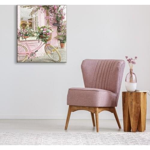 DIY Painting By Numbers Landscape Bicycles And Flowers Coloring By Numbers Hand Painted Drawing Canvas Home Decor Warm Gift