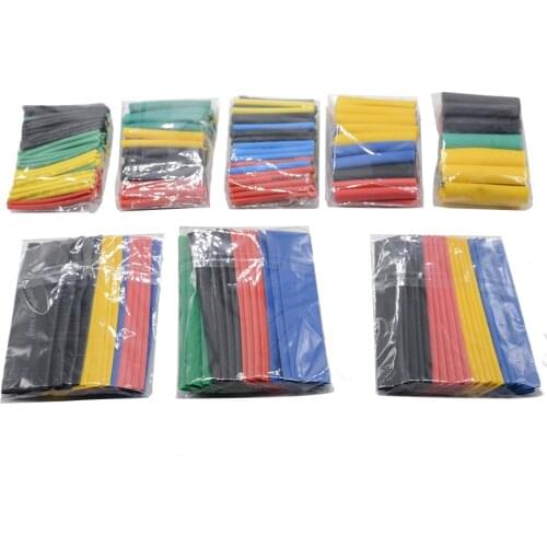 328PCS/Lot 5 Colors 8 Sizes Assorted 2:1 Flame-retardant Bagged Heat Shrink Tubing Kit