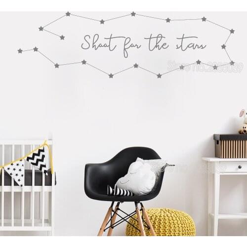 Shoot For The Stars Constellation Wall Sticker For Kids Room Creative Home Decor Vinyl Removable Mural Text Wall Decals LC320
