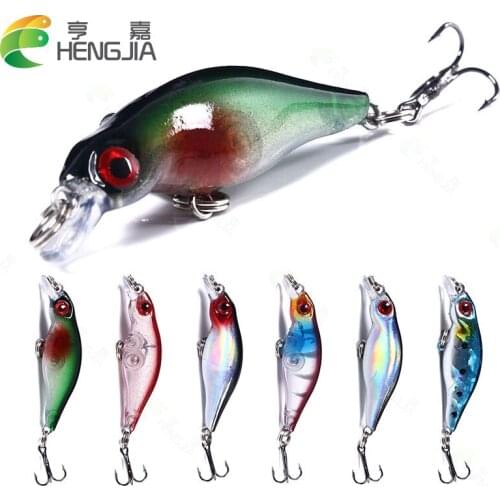 6pcs 5cm 2.7g Little Crankbait Minnow Topwater Floating Artificial Wobbler Hard Bait for Bass Pike Fishing