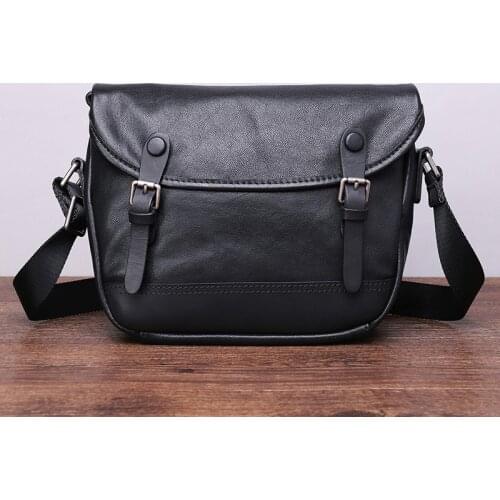 New Mens Leather Shoulder-Bag Fashion Korean-Style Full Grain Full-Grain Leather Messenger Bag Casual Sports Bag
