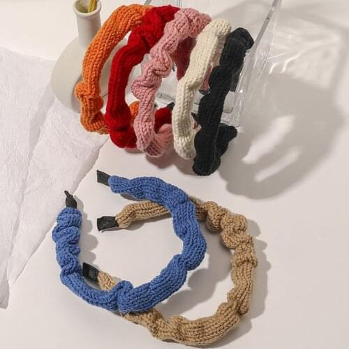 Fashion Hair Bands Headbands for Women Autumn Winter Knitted Wool Colorful Solid Color Headband Girls Hair Accessories Hair Hoop