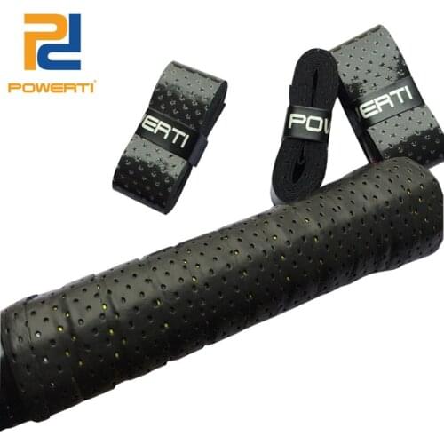 POWERTI 10pcs/lot Tennis Overgrip Stick Perforated Sweatband Sweat Viscosity Badminton Racket Breathable Grip