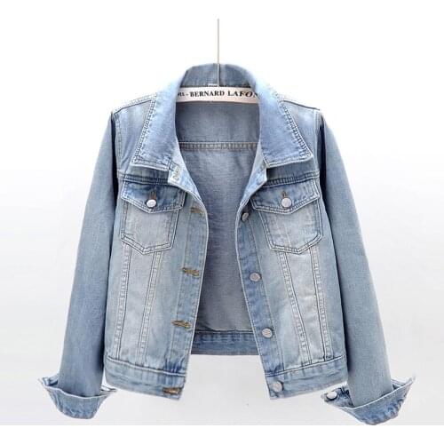 Plus size jean jacket women short loose Korean bf denim jacket women student jacket oversized women coat denim coat xxxl 4xl