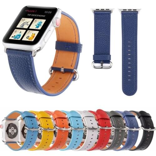 New Genuine Leather Watch Strap for Apple Watch Band Replacement Classic Buckle Watch Band for Apple Watch Bands 38mm 42mm