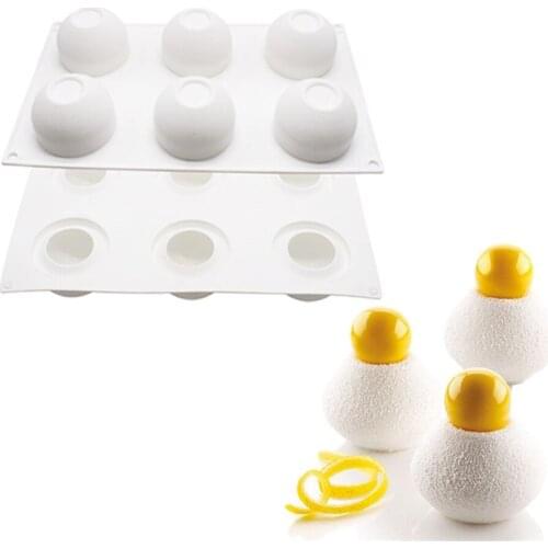 6 Cavity Sunken sphere Silicone Mousse Cake Mould Spherical Silicone Mold Mousse Cake Mould Truffle Chocolate Silicone Mould