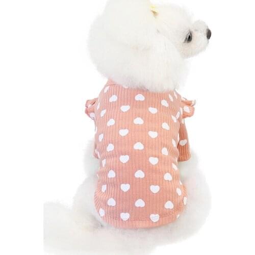 Pet Dog Sweaters Clothes Autumn Winter Winter Pet Clothes Love Heart Printed Bottoming Shirt Fashion for Chihuahua Pet Products