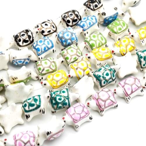 Jewelry Fashion handmade 50pcs 22x16mm 7colors charm ceramic Tortoise Animal Shape beads bracelet fashion women jewelry