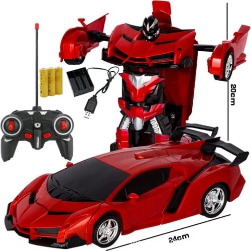 Charging remote control deformation robot children remote control toy car