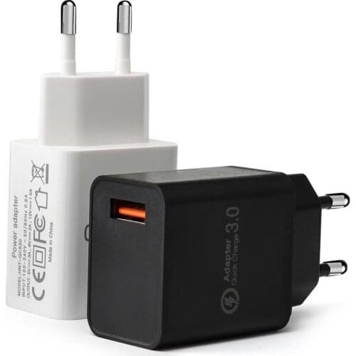 100PCS 18W Quick Charge 3.0 USB Charger EU US 5V 3A Fast Charging Mobile Phone Charger For iphone Huawei Samsung Xipara iPhone X