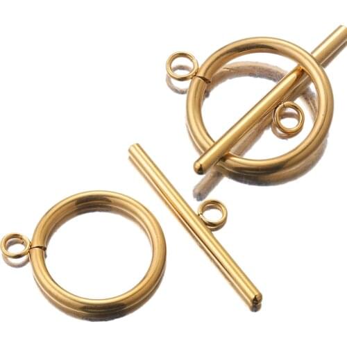 5 Sets Lot Gold Stainless Steel OT Clasps Connectors for DIY Bracelet Necklace Jewelry Making Supplies Accessories Bulk Items