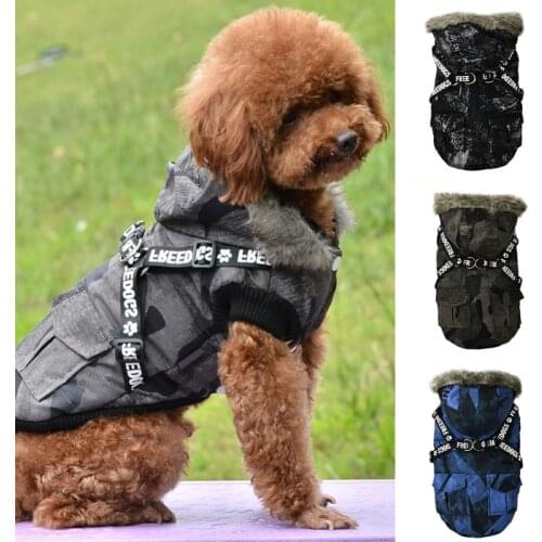 Winter Dog Clothes Winter Pet Down Jacket Cotton Warm Camouflage Vest For Small Dogs Puppy Coat French Bulldog Clothing