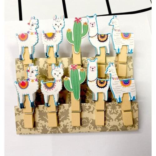 Free shipping 10packs/lot Creative Cute Sheep Wooden Office Supplies Clothes Paper Peg Clothespin Clips