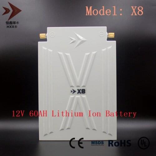 12V 60AH Lithium Ion Battery Waterproof with LCD Built 3 Strings BMS PC Camping Fishing Motorboat Lighting Power