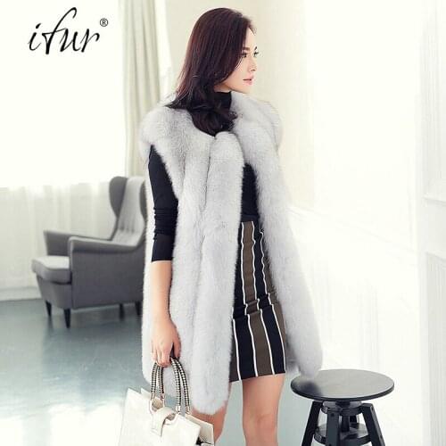 2021 Real fox fur vest fur imported High quality wild long fox fur coat fur horizontal foreign tradeA380-006