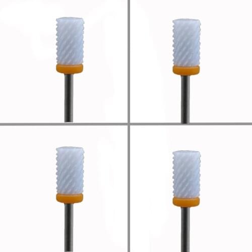 4 pcs White Ceramic Nail Drill Bit - Small Barrel Bit XXC