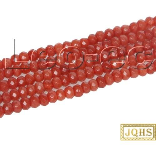 5psc 2X4mm Faceted Rondelle Brazil Red Ruby Gems Loose Beads for Jewelry Making Strand v1722