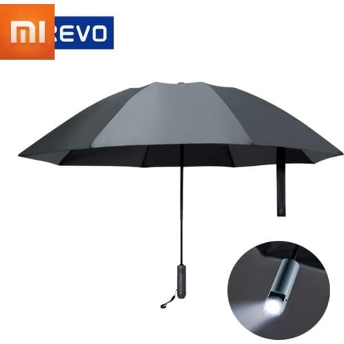 Xiaomi UREVO Automatic Reverse Folding Umbrella Windproof Led Luminous Umbrella Anti UV UPF50+ Somatosensory Cooling Umbrella