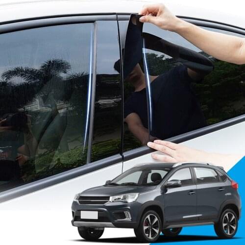 Car Styling PVC Car Window Pillar Trim Sticker Middle BC Column Stickers External Car Accessories For Chery Tiggo 3X 2017-2020
