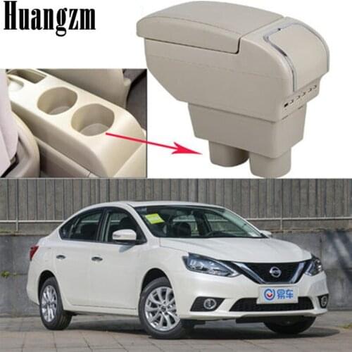 Large Space Armrest For Nissan Sylphy Versa Tiida Latio 2007-2011 Dual Layer Center Console Storage Box 2008 2009 2010