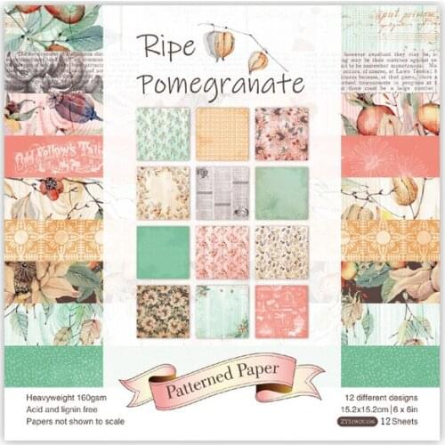 6 Inch Ripe Pomegranate Scrapbooking Pads Paper Origami Art Background Paper Home Deco Card Making DIY Scrapbook Paper Craft