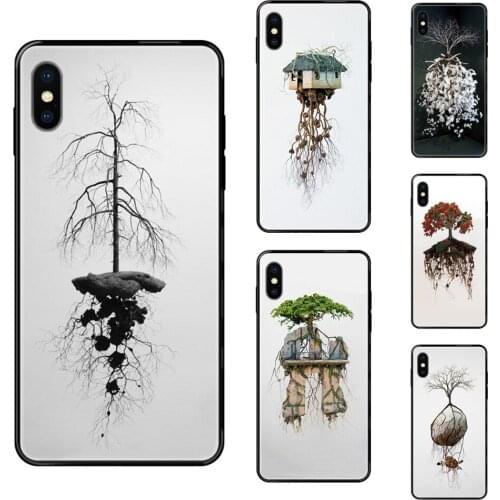 For Galaxy A5 A6 A7 A8 A10 A10S A20 A20S A20E A21S A30S A40 A50 A70 A71 A70E 2017 2018 Funny Art Tree Earth Sculptures Purple