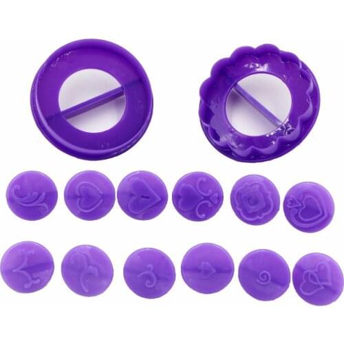 Fondant Cake Decorating Tools DIY 14PCS Plastic Heart Flower Cookie Cutter Cupcake Decorating Set Cake Mold